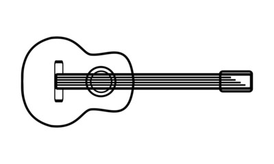 Obraz na płótnie Canvas Guitar icon vector, Acoustic musical instrument sign Isolated on white background.
