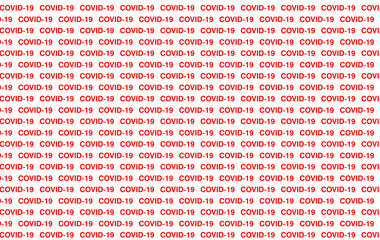 Concept typography design logo on white background. Vector coronavirus logo or COVID-19 seamless repeating pattern background 2019-nCoV, Covid 19. Graphic vector for web, print, banner, illustration.