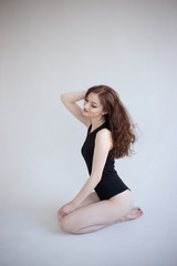 black and white girl in black bodysuit