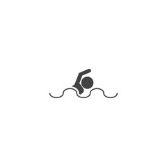 Swimming vector icon white isolated background. For your design.