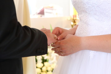 
Wedding rings prepared for the wedding