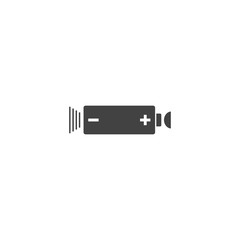 Battery vector icon on white isolated background. The symbol of energy on white isolated background.