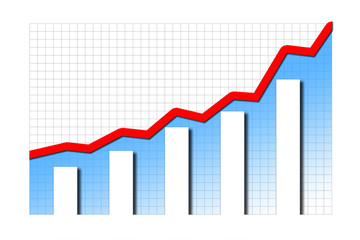 Obraz premium Raising business graph