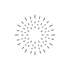 Obraz premium Vintage sunburst. Star burst design element on white background