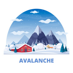Obraz na płótnie Canvas Avalanche Natural Disaster Composition