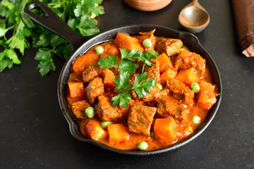 Beef stew with potatoes and carrots