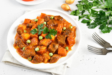 Beef stew with potatoes and carrots