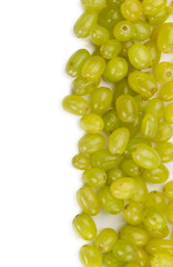 Some White Grapes isolated on white (selective focus)