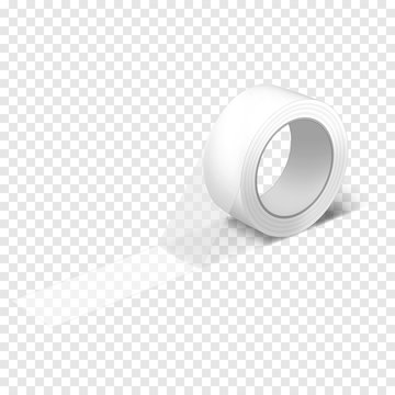Clear Adhesive Tape Roll On Transparent Background, Vector Mock-up