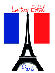 Eiffel tower isolated vector illustration. 
The iron tower in Paris, the symbol of France