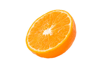 Fresh orange slices isolated on white background.clipping paths.