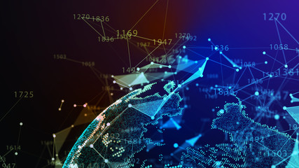 Concept of Network, internet communication. 3d illustration.