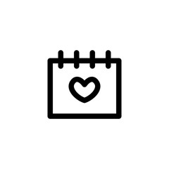 Wedding Date Outline Icon Vector Illustration
