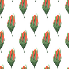 seamless pattern with watercolor roses, wallpaper ornament, wrapping paper, background for design