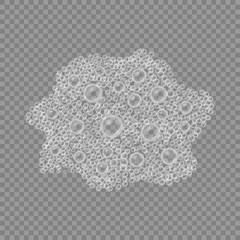 Soap foam overlying on the background. Vector illustration.