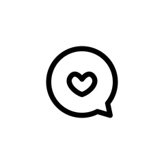 Love Message Chat Wedding Ring Outline Icon Vector Illustration
