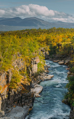 Beautiful view to river in Abisko national park