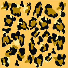 Leopard pattern design, vector illustration background. Animal design. Brown, orange, yellow, pink, geen
