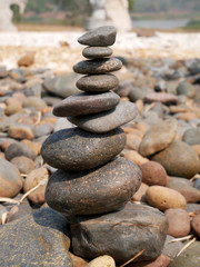Fototapeta na wymiar stack of stones background. pebble stone