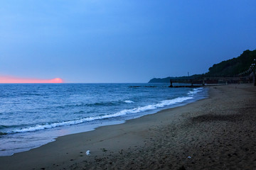 Sandy Baltic coast in Svetlogorsk. Kaliningrad region of Russia.