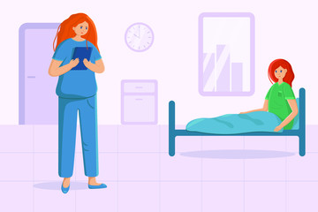 Doctors and patient, mesical center