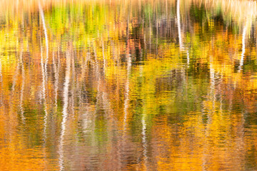 The beauty of the lake surface reflected in autumn colors
