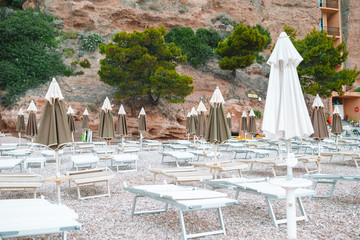 Beautiful beach with clear water in the reserve Gargano