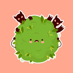 Cute scared weed marijuana bud. Vector