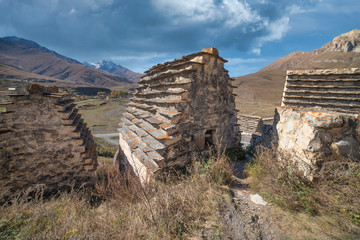 Fototapeta na wymiar Medieval monument in Dargavs