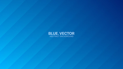 Vector Clear Blank Subtle Business Deep Blue Abstract Background. 3D Conceptual Futuristic Technology Minimalist Illustration. Cyan Empty Surface Wide Wallpaper. Blurred Inclined Lines Backdrop