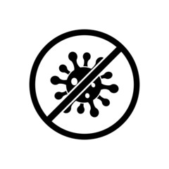 Virus stop, virus crossed, corona virus, covid-19 prevention vector icon