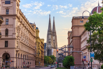 Fototapeta premium Votive Church or the Votivkirche in the Vienna Ring Road, Austria