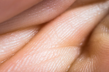 Close up human skin. Macro epidermis