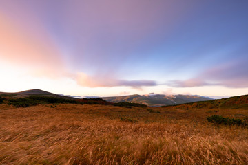 Exhilarating autumn mountain morning