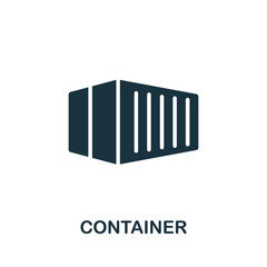 Container icon. Simple illustration from cargo collection. Creative Container icon for web design, templates, infographics and more
