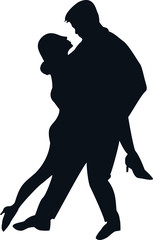 Silhouette of people dancing, illustration eps 10
