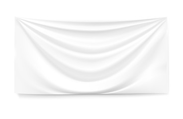 Realistic flag hanging over the edges. Vector illustration isolated on white background. EPS10.
