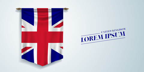 Fototapeta na wymiar United Kingdom of Great Britain day greeting card, banner, vector illustration