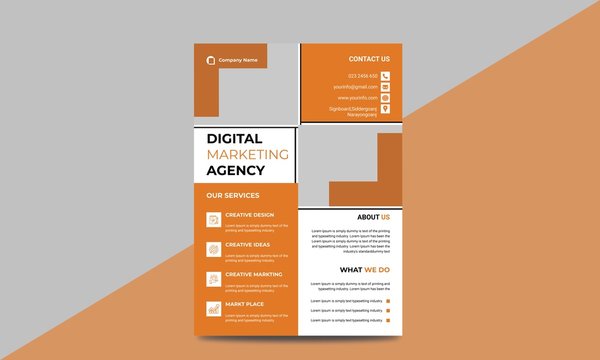 Corporate Flyer template design with abstract concept and minimalist layout