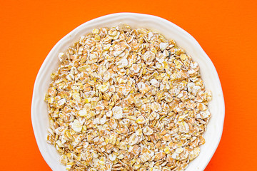 oat flakes cereals oatmeal Menu concept. food background. top view copy space for text keto or paleo diet