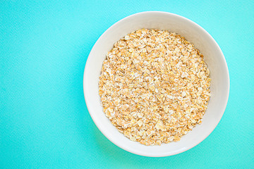 oat flakes cereals oatmeal Menu concept. food background. top view copy space for text keto or paleo diet