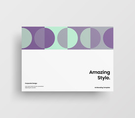 Creative business presentation vector A4 horizontal orientation front page mock up. Modern corporate report cover abstract geometric illustration design layout. Company identity brochure template.