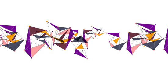 Fototapeta premium Line points connections, triangular technology design. Abstract geometric background