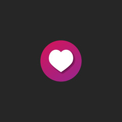 Heart icon in trendy flat style isolated on black background. Vector illustration