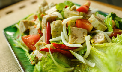 Close up Vietnamese Pork Sausage Salad