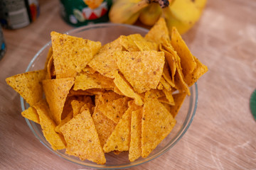 A plate of delicious plain nacho tortilla corn chips