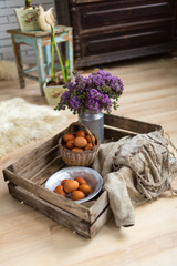 Food on a wooden table