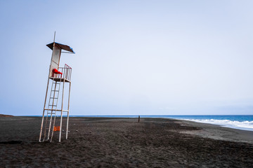 Lifeguard tower chair in Fogo Island, Cape Verde