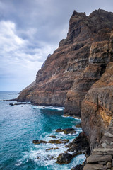 Fototapeta na wymiar Cliffs and ocean view in Santo Antao island, Cape Verde