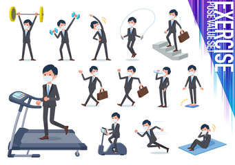flat type mask businessman_exercise